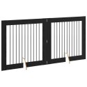 VidaXL Bramka dla psów z podpórkami 2 pcs Czarny dąb 100 x 100 cm