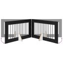 VidaXL Bramka dla psów z podpórkami 2 pcs Czarny dąb 100 x 60 cm