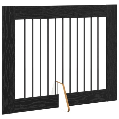 VidaXL Bramka dla psów z podpórkami 2 pcs Czarny dąb 100 x 80 cm
