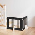 VidaXL Bramka dla psów z podpórkami 2 pcs Czarny dąb 80 x 60 cm