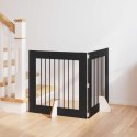 VidaXL Bramka dla psów z podpórkami 2 pcs Czarny dąb 80 x 80 cm