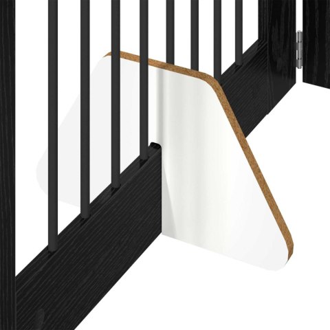 VidaXL Bramka dla psów z podpórkami 2 pcs Czarny dąb 80 x 80 cm