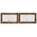 VidaXL Bramka dla psów z podpórkami 2 pcs Dąb wędzony 100 x 60 cm