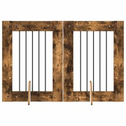 VidaXL Bramka dla psów z podpórkami 2 pcs Dąb wędzony 60 x 80 cm