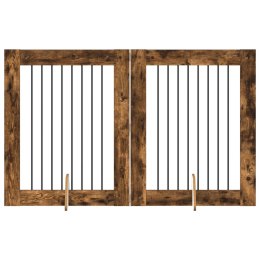 VidaXL Bramka dla psów z podpórkami 2 pcs Dąb wędzony 80 x 100 cm