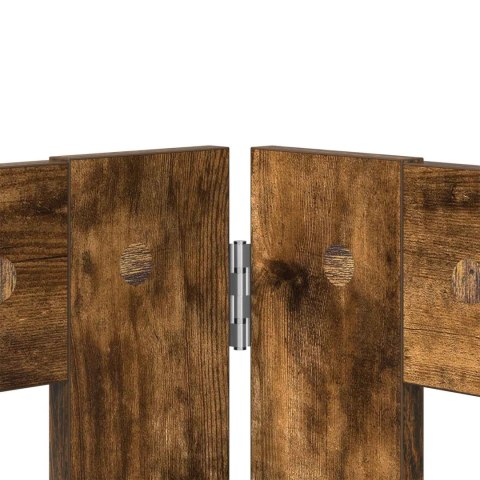 VidaXL Bramka dla psów z podpórkami 2 pcs Dąb wędzony 80 x 60 cm