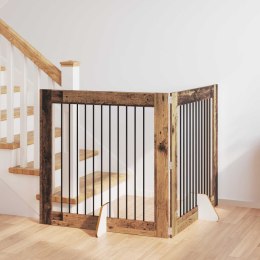 VidaXL Bramka dla psów z podpórkami 2 pcs Stare drewno 100 x 100 cm