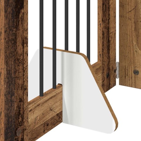 VidaXL Bramka dla psów z podpórkami 2 pcs Stare drewno 60 x 80 cm