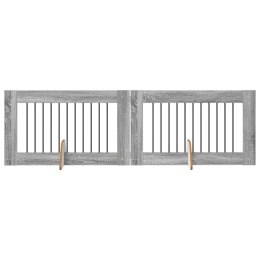 VidaXL Bramka dla psów z podpórkami 2 pcs Szary Sonoma 100 x 60 cm