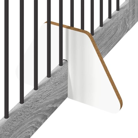 VidaXL Bramka dla psów z podpórkami 2 pcs Szary Sonoma 100 x 80 cm