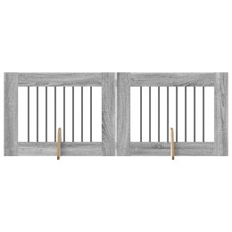 VidaXL Bramka dla psów z podpórkami 2 pcs Szary Sonoma 80 x 60 cm