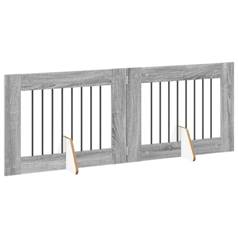 VidaXL Bramka dla psów z podpórkami 2 pcs Szary Sonoma 80 x 60 cm