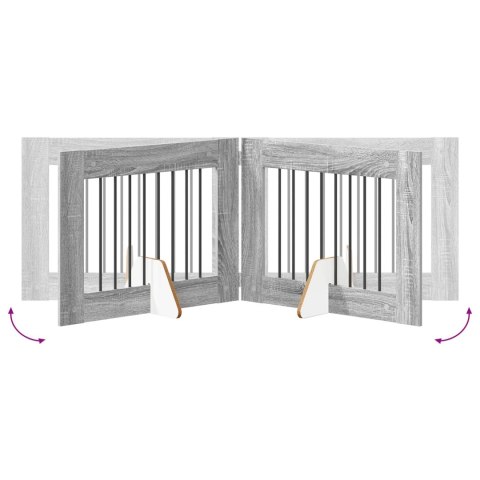 VidaXL Bramka dla psów z podpórkami 2 pcs Szary Sonoma 80 x 60 cm
