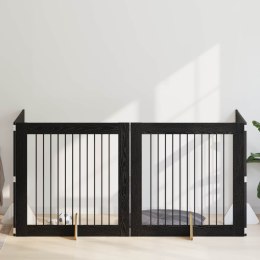 VidaXL Bramka dla psów z podpórkami 4 pcs Czarny dąb 100 x 100 cm