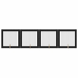 VidaXL Bramka dla psów z podpórkami 4 pcs Czarny dąb 100 x 100 cm