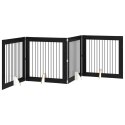 VidaXL Bramka dla psów z podpórkami 4 pcs Czarny dąb 100 x 100 cm