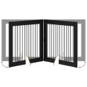 VidaXL Bramka dla psów z podpórkami 4 pcs Czarny dąb 100 x 100 cm
