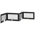 VidaXL Bramka dla psów z podpórkami 4 pcs Czarny dąb 100 x 60 cm