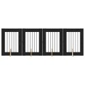 VidaXL Bramka dla psów z podpórkami 4 pcs Czarny dąb 60 x 80 cm