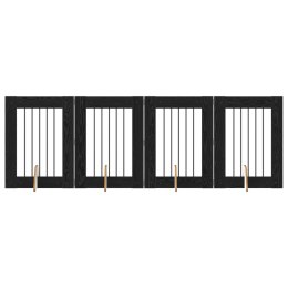 VidaXL Bramka dla psów z podpórkami 4 pcs Czarny dąb 60 x 80 cm