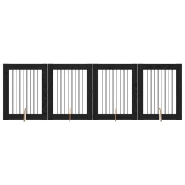 VidaXL Bramka dla psów z podpórkami 4 pcs Czarny dąb 80 x 100 cm