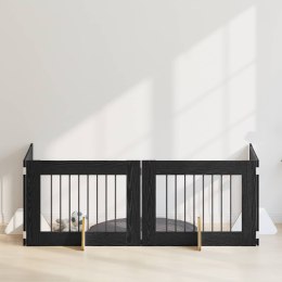 VidaXL Bramka dla psów z podpórkami 4 pcs Czarny dąb 80 x 60 cm