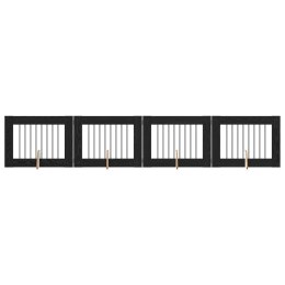 VidaXL Bramka dla psów z podpórkami 4 pcs Czarny dąb 80 x 60 cm