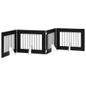 VidaXL Bramka dla psów z podpórkami 4 pcs Czarny dąb 80 x 60 cm