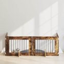 VidaXL Bramka dla psów z podpórkami 4 pcs Dąb wędzony 80 x 60 cm