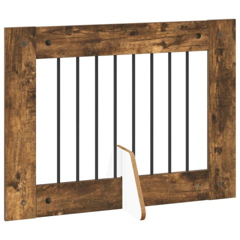 VidaXL Bramka dla psów z podpórkami 4 pcs Dąb wędzony 80 x 60 cm