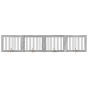 VidaXL Bramka dla psów z podpórkami 4 pcs Szary Sonoma 100 x 80 cm