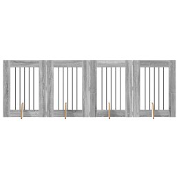 VidaXL Bramka dla psów z podpórkami 4 pcs Szary Sonoma 60 x 80 cm