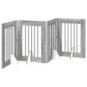 VidaXL Bramka dla psów z podpórkami 4 pcs Szary Sonoma 60 x 80 cm