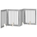 VidaXL Bramka dla psów z podpórkami 4 pcs Szary Sonoma 80 x 100 cm
