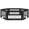 VidaXL Bramka dla psów z podpórkami 6 pcs Czarny dąb 100 x 60 cm