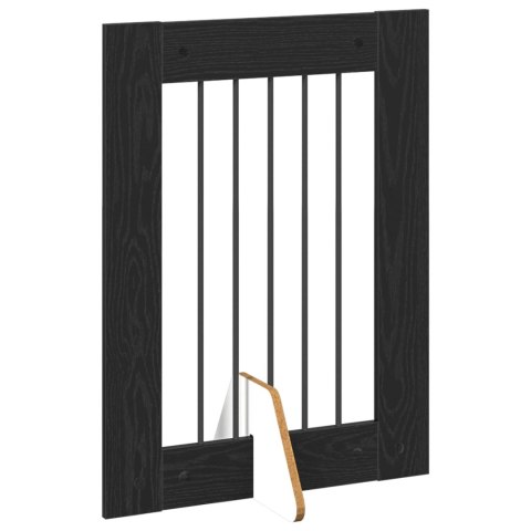 VidaXL Bramka dla psów z podpórkami 6 pcs Czarny dąb 60 x 80 cm