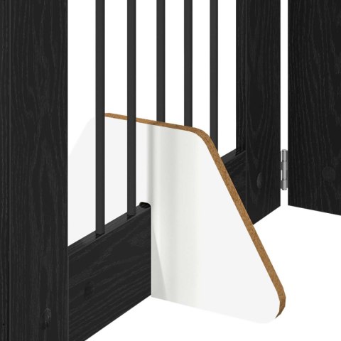 VidaXL Bramka dla psów z podpórkami 6 pcs Czarny dąb 60 x 80 cm