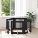 VidaXL Bramka dla psów z podpórkami 6 pcs Czarny dąb 80 x 80 cm