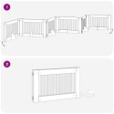 VidaXL Bramka dla psów z podpórkami 6 pcs Stare drewno 100 x 60 cm