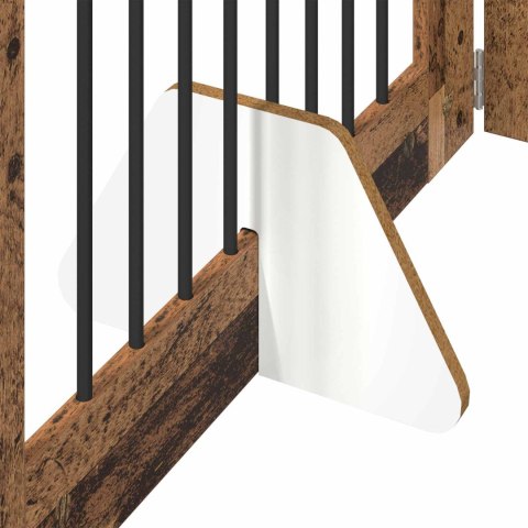 VidaXL Bramka dla psów z podpórkami 6 pcs Stare drewno 80 x 80 cm