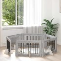 VidaXL Bramka dla psów z podpórkami 6 pcs Szary Sonoma 100 x 60 cm