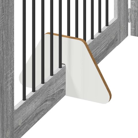 VidaXL Bramka dla psów z podpórkami 6 pcs Szary Sonoma 100 x 60 cm