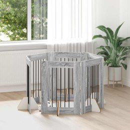 VidaXL Bramka dla psów z podpórkami 6 pcs Szary Sonoma 60 x 80 cm