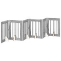 VidaXL Bramka dla psów z podpórkami 6 pcs Szary Sonoma 60 x 80 cm