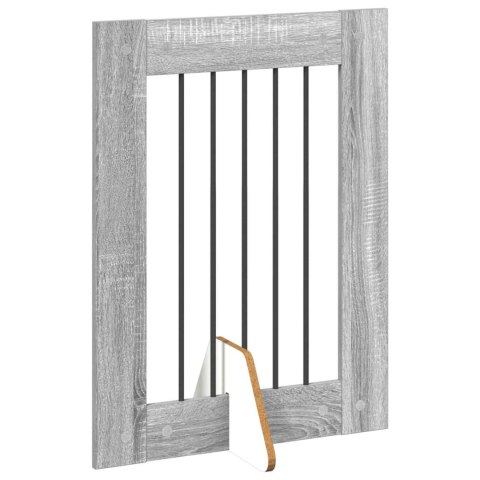 VidaXL Bramka dla psów z podpórkami 6 pcs Szary Sonoma 60 x 80 cm
