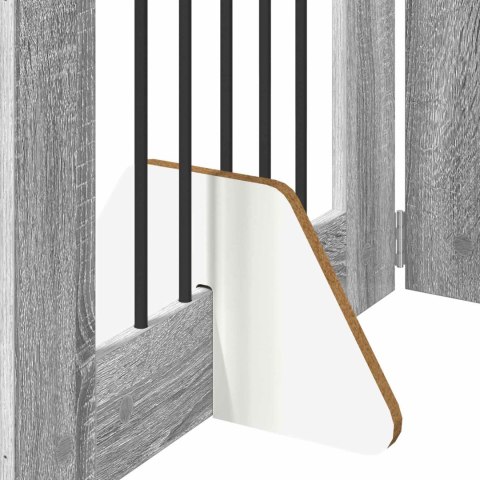 VidaXL Bramka dla psów z podpórkami 6 pcs Szary Sonoma 60 x 80 cm