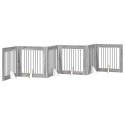 VidaXL Bramka dla psów z podpórkami 6 pcs Szary Sonoma 80 x 80 cm