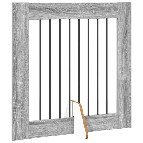 VidaXL Bramka dla psów z podpórkami 6 pcs Szary Sonoma 80 x 80 cm