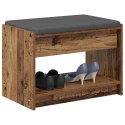 VidaXL Ławka w przedpokoju z poduszką Stare drewno 63 x 38 x 45 cm