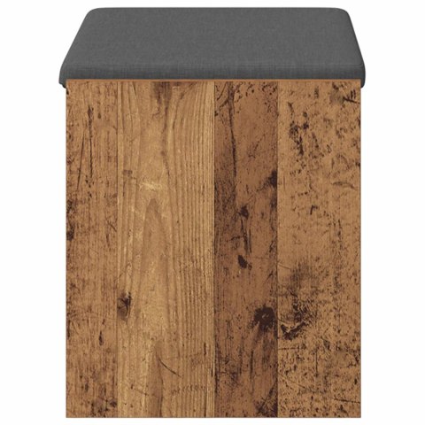 VidaXL Ławka w przedpokoju z poduszką Stare drewno 63 x 38 x 45 cm